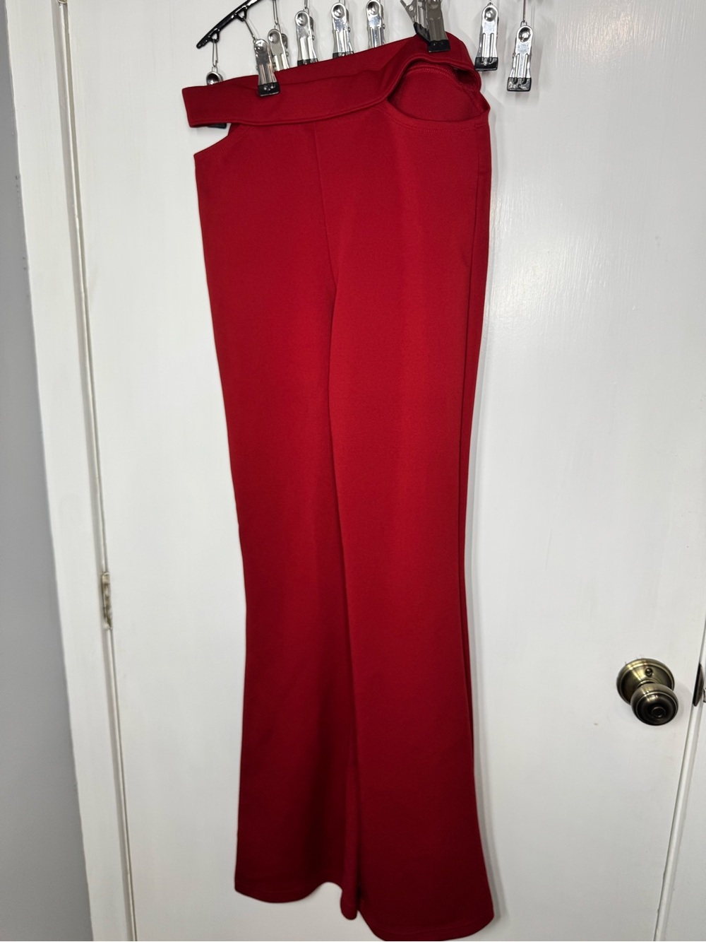 wild fable Red Flare Pants with Waist Detail